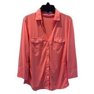 J.Maughlin Shirt Coral Ref With Elastic Side Panels Size Medium